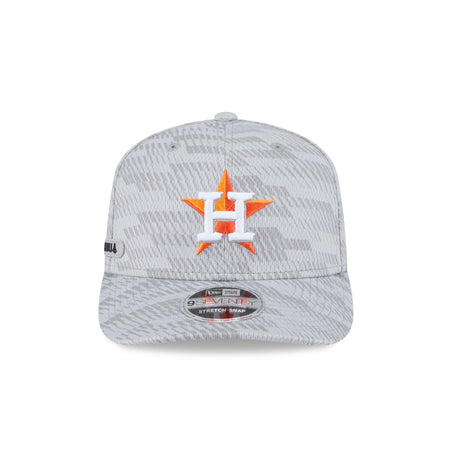 Houston Astros 2025 Clubhouse Gray 9SEVENTY Stretch-Snap Hat