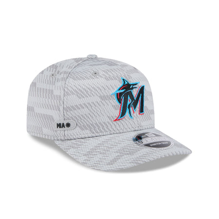 Miami Marlins 2025 Clubhouse Gray 9SEVENTY Stretch-Snap Hat