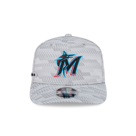 Miami Marlins 2025 Clubhouse Gray 9SEVENTY Stretch-Snap Hat