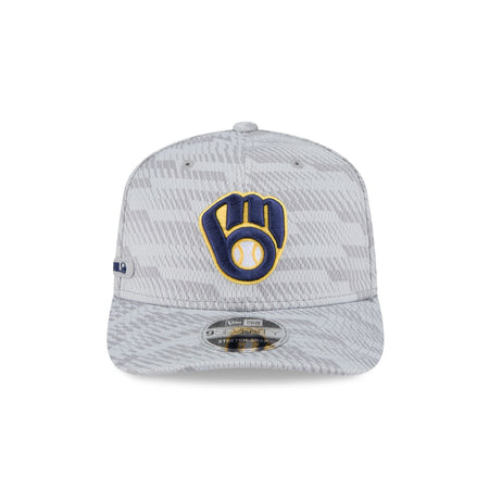 Milwaukee Brewers 2025 Clubhouse Gray 9SEVENTY Stretch-Snap Hat