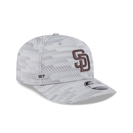 San Diego Padres 2025 Clubhouse Gray 9SEVENTY Stretch-Snap Hat