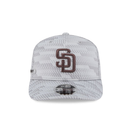 San Diego Padres 2025 Clubhouse Gray 9SEVENTY Stretch-Snap Hat