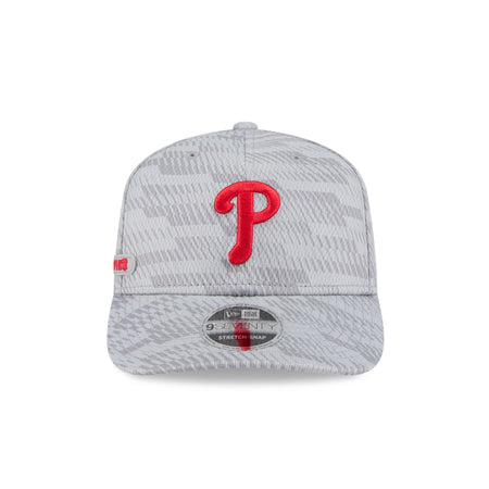 Philadelphia Phillies 2025 Clubhouse Gray 9SEVENTY Stretch-Snap Hat