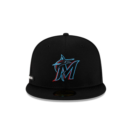 Miami Marlins 2025 Clubhouse Black 59FIFTY Fitted Hat