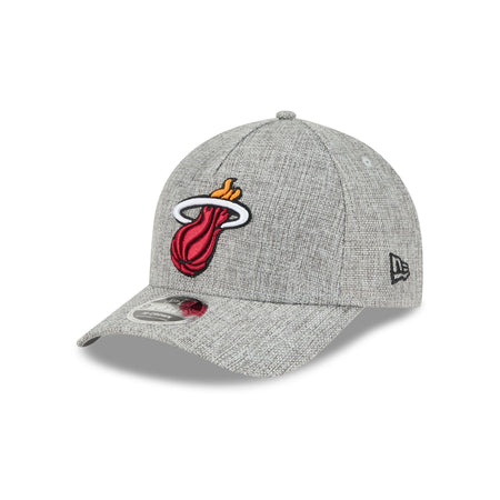 Miami Heat Cotton Weave Gray 9FORTY M-Crown A-Frame Snapback Hat