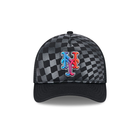 New York Mets Gradient Raceway 9FORTY M-Crown A-Frame Trucker Hat