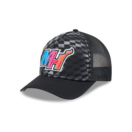 Miami Heat Gradient Raceway 9FORTY M-Crown A-Frame Trucker Hat