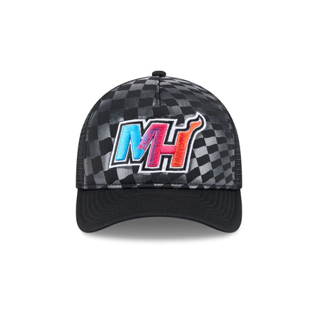 Miami Heat Gradient Raceway 9FORTY M-Crown A-Frame Trucker Hat