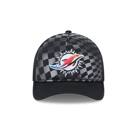 Miami Dolphins Gradient Raceway 9FORTY M-Crown A-Frame Trucker Hat