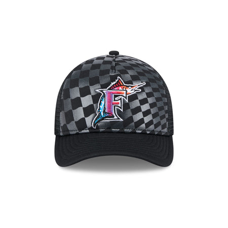 Miami Marlins Gradient Raceway 9FORTY M-Crown A-Frame Trucker Hat