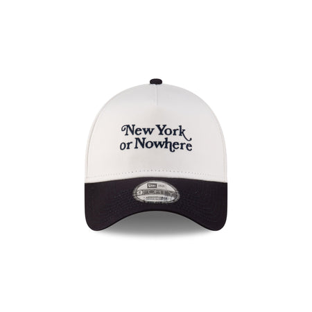 New York or Nowhere x New York Yankees White Wordmark 9FORTY A-Frame Snapback Hat