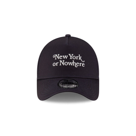 New York or Nowhere x New York Yankees Navy Wordmark 9FORTY A-Frame Snapback Hat