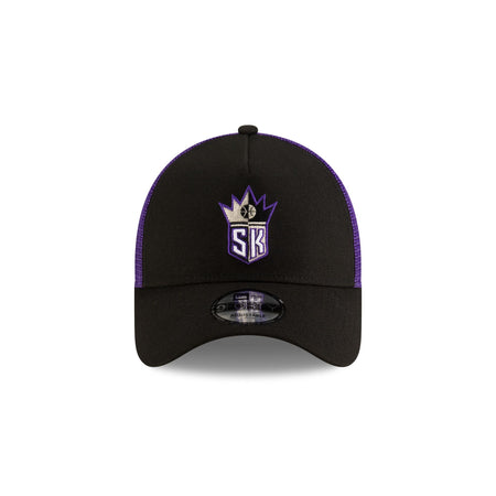 Sacramento Kings Classic Edition Black 9FORTY A-Frame Trucker Hat