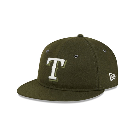 Texas Rangers New Olive Wool Retro Crown 9FIFTY Adjustable Hat