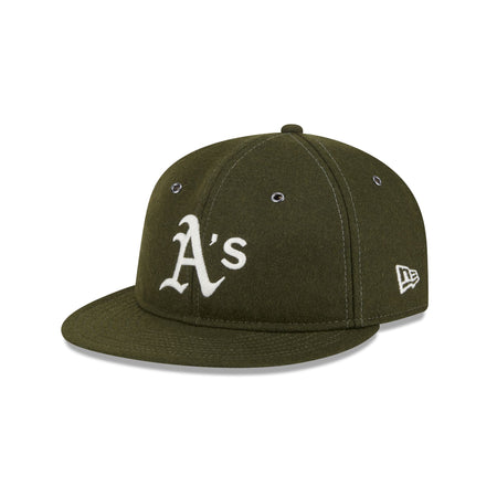 Oakland Athletics New Olive Wool Retro Crown 9FIFTY Adjustable Hat