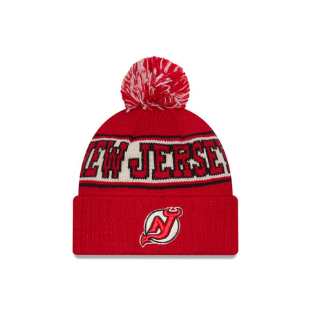 New Jersey Devils Retro Pom Knit Hat