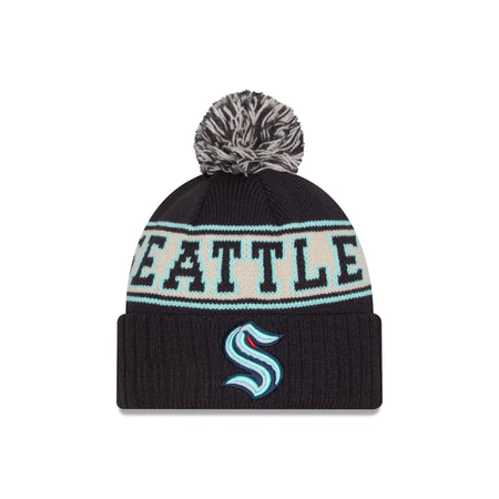 Seattle Kraken Retro Pom Knit Hat