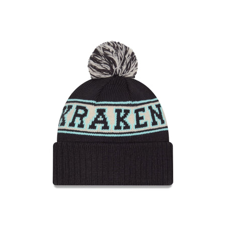 Seattle Kraken Retro Pom Knit Hat