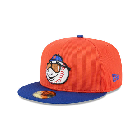 New York Mets 2025 Spring Training Orange 59FIFTY Fitted Hat