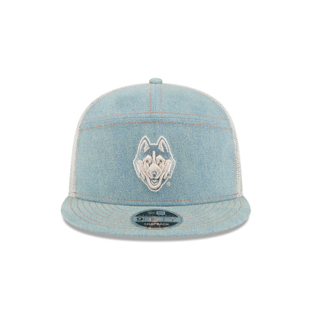 Connecticut Huskies Denim 9FIFTY Split Panel Trucker Hat