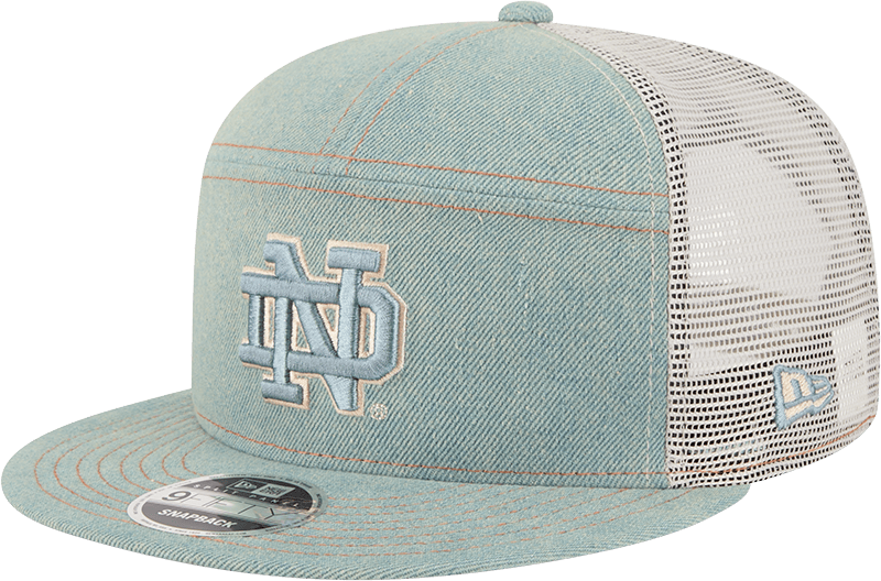 Notre Dame Fighting Irish Denim 9FIFTY Split Panel Trucker Hat