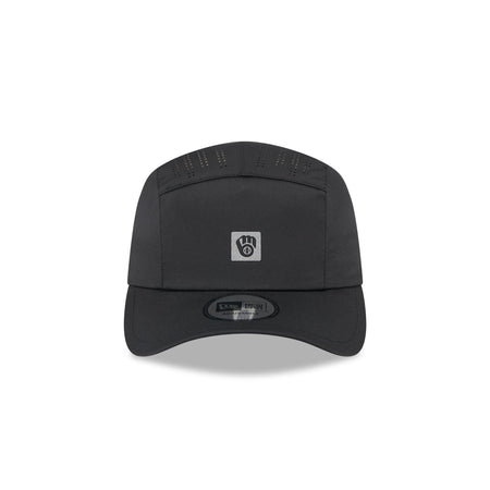 Milwaukee Brewers Black Reflect Runner Adjustable Hat