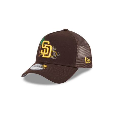 San Diego Padres State Stitch 9FORTY A-Frame Trucker Hat