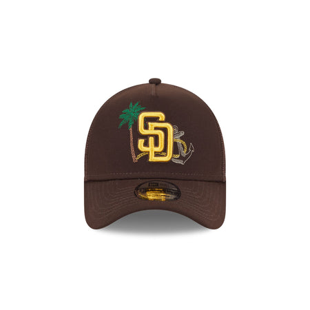 San Diego Padres State Stitch 9FORTY A-Frame Trucker Hat