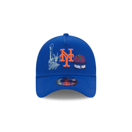 New York Mets State Stitch 9FORTY A-Frame Trucker Hat