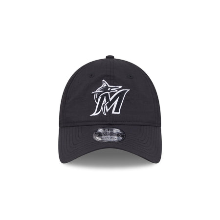 Miami Marlins Everyday Nylon Black 9TWENTY Adjustable Hat