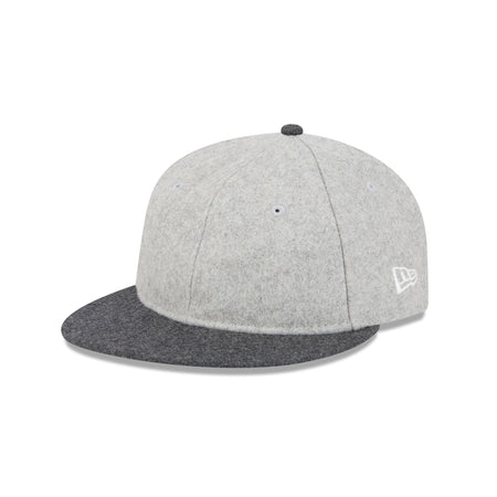 New Era Cap Heather Gray Melton Wool Retro Crown 59FIFTY Fitted Hat