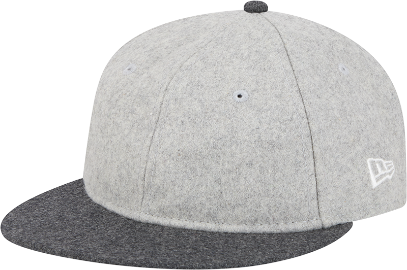 New Era Cap Heather Gray Melton Wool Retro Crown 59FIFTY Fitted Hat