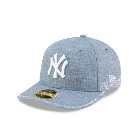 New York Yankees Hand Stitched Chambray Low Profile 59FIFTY Fitted Hat