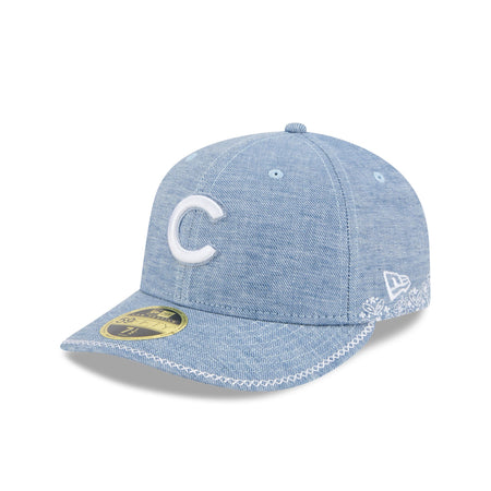 Chicago Cubs Hand Stitched Chambray Low Profile 59FIFTY Fitted Hat