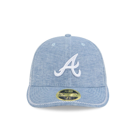 Atlanta Braves Hand Stitched Chambray Low Profile 59FIFTY Fitted Hat