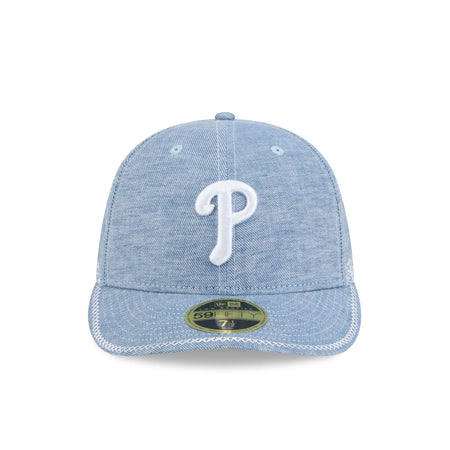 Philadelphia Phillies Hand Stitched Chambray Low Profile 59FIFTY Fitted Hat