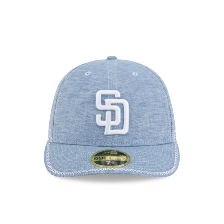 San Diego Padres Hand Stitched Chambray Low Profile 59FIFTY Fitted Hat