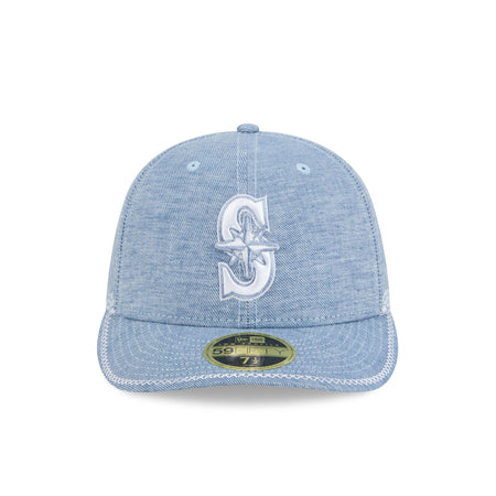 Seattle Mariners Hand Stitched Chambray Low Profile 59FIFTY Fitted Hat