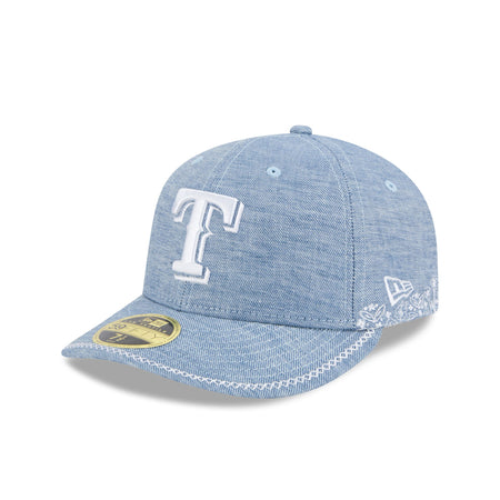 Texas Rangers Hand Stitched Chambray Low Profile 59FIFTY Fitted Hat