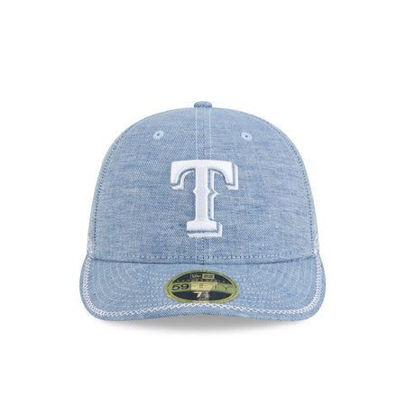 Texas Rangers Hand Stitched Chambray Low Profile 59FIFTY Fitted Hat