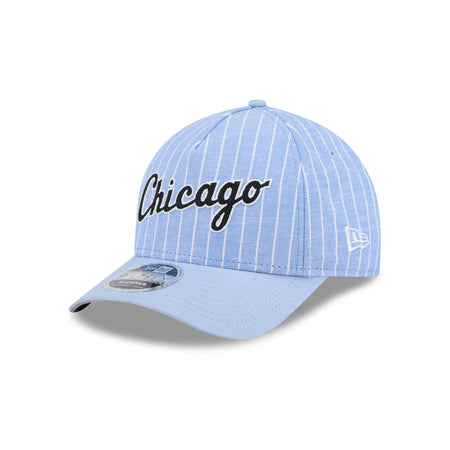 Chicago White Sox Pinstripe Linen 9FORTY M-Crown A-Frame Snapback Hat