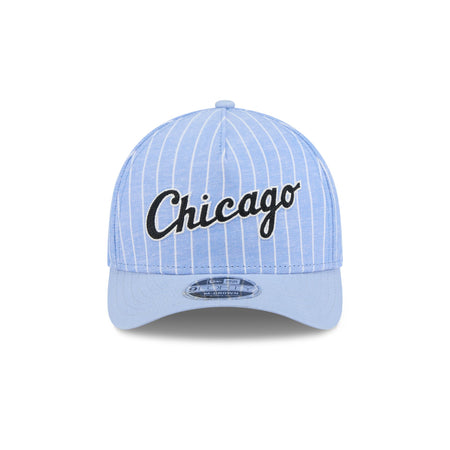 Chicago White Sox Pinstripe Linen 9FORTY M-Crown A-Frame Snapback Hat