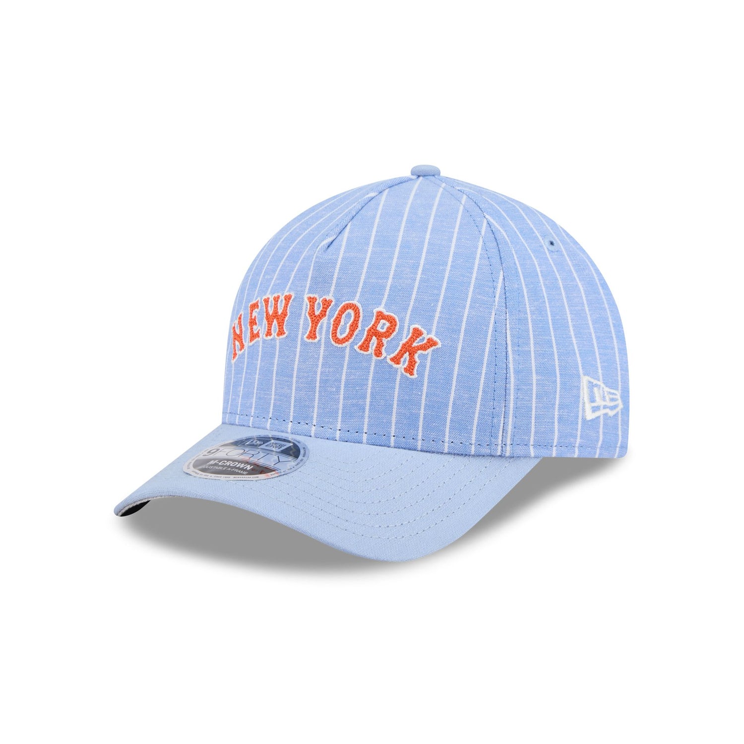 New York Mets Pinstripe Linen 9FORTY M-Crown A-Frame Snapback Hat