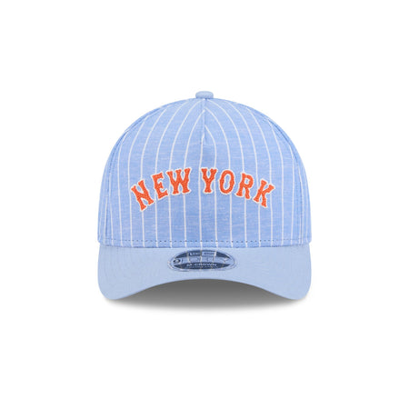 New York Mets Pinstripe Linen 9FORTY M-Crown A-Frame Snapback Hat