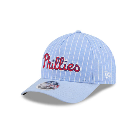 Philadelphia Phillies Pinstripe Linen 9FORTY M-Crown A-Frame Snapback Hat