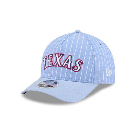 Texas Rangers Pinstripe Linen 9FORTY M-Crown A-Frame Snapback Hat