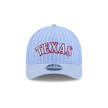 Texas Rangers Pinstripe Linen 9FORTY M-Crown A-Frame Snapback Hat