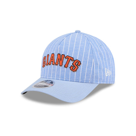 San Francisco Giants Pinstripe Linen 9FORTY M-Crown A-Frame Snapback Hat