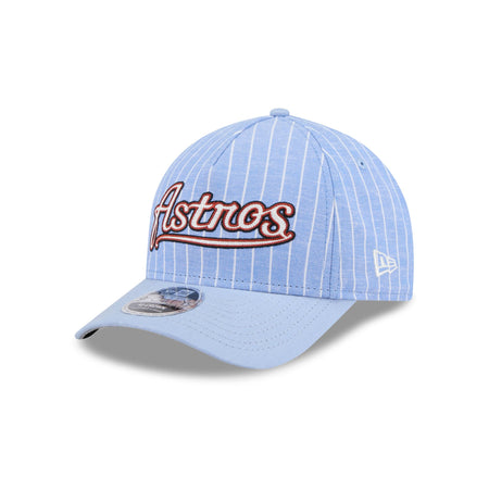 Houston Astros Pinstripe Linen 9FORTY M-Crown A-Frame Snapback Hat