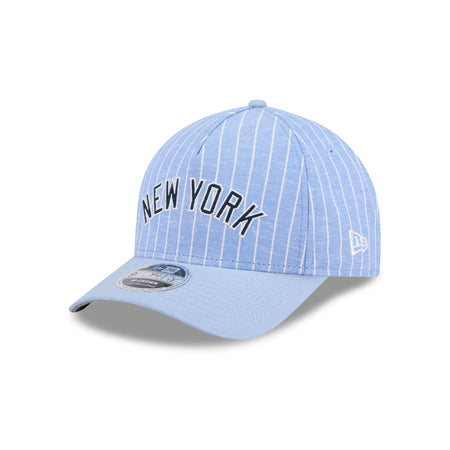 New York Yankees Pinstripe Linen 9FORTY M-Crown A-Frame Snapback Hat